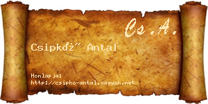 Csipkó Antal névjegykártya